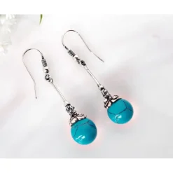 Türkisschmuck - Türkisohrhänger Silber-925 (GZ211)