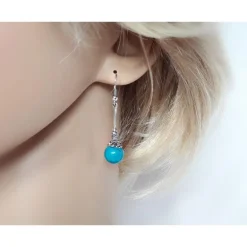 Türkisschmuck - Türkisohrhänger Silber-925 (GZ211)
